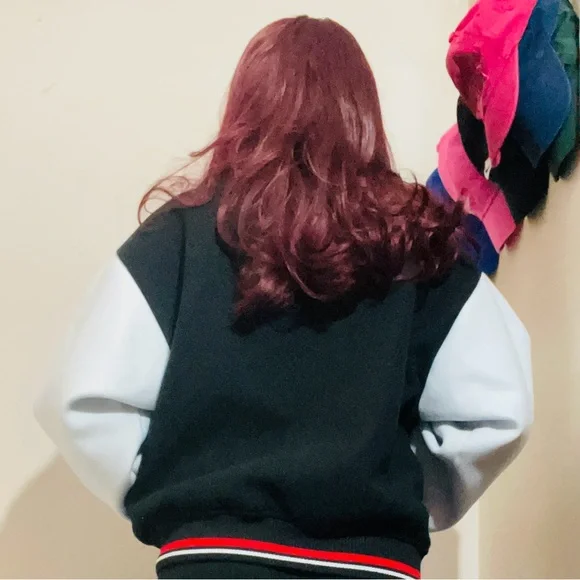 Forever 21 Black NYC East Coast Varsity Bomber Jacket SIZE M ❤️🖤🤍 - Picture 5 of 8